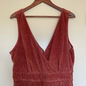 Burnt Orange Corduroy Jumpsuit